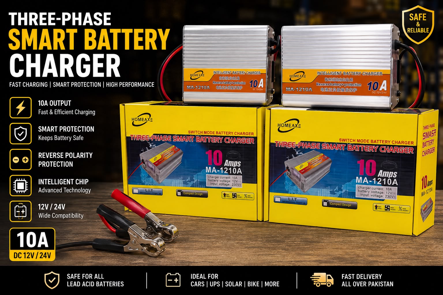 🔋 Three-Phase Smart Battery Charger (10A) ⚡