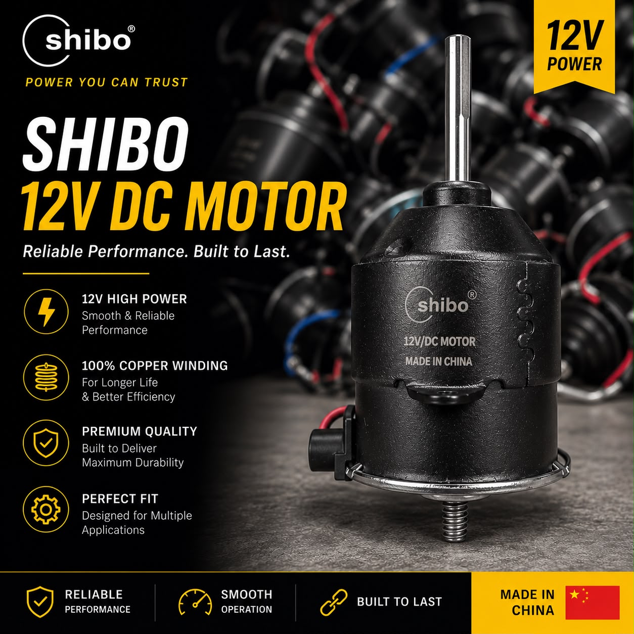 ⚙️ SHIBO 12V DC Motor ⚡